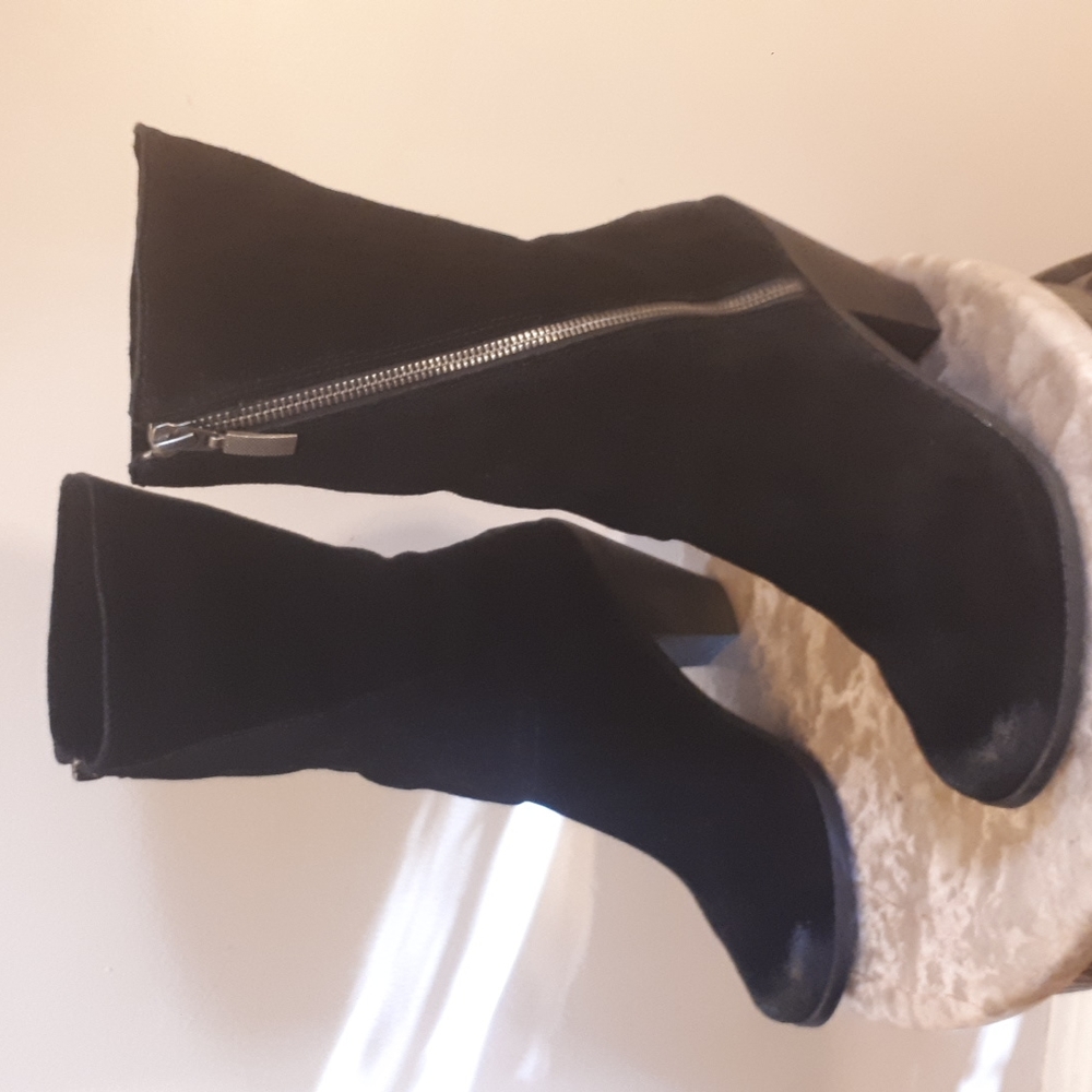 Adam Tucker Black Suede Booties